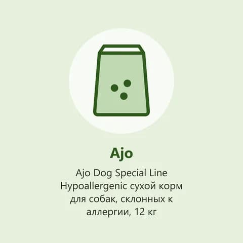 Ajo Dog Special Line Hypoallergenic сухой корм для собак, склонных к аллергии, 12 кг (фото-заглушка)