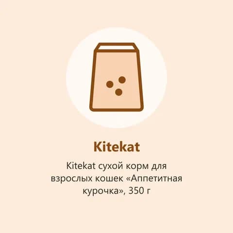 Kitekat сухой корм для взрослых кошек «Аппетитная курочка», 350 г (фото-заглушка)