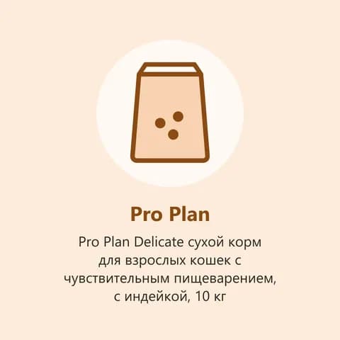 Pro Plan Delicate сухой корм для взрослых кошек с чувствительным пищеварением, с индейкой, 10 кг (фото-заглушка)