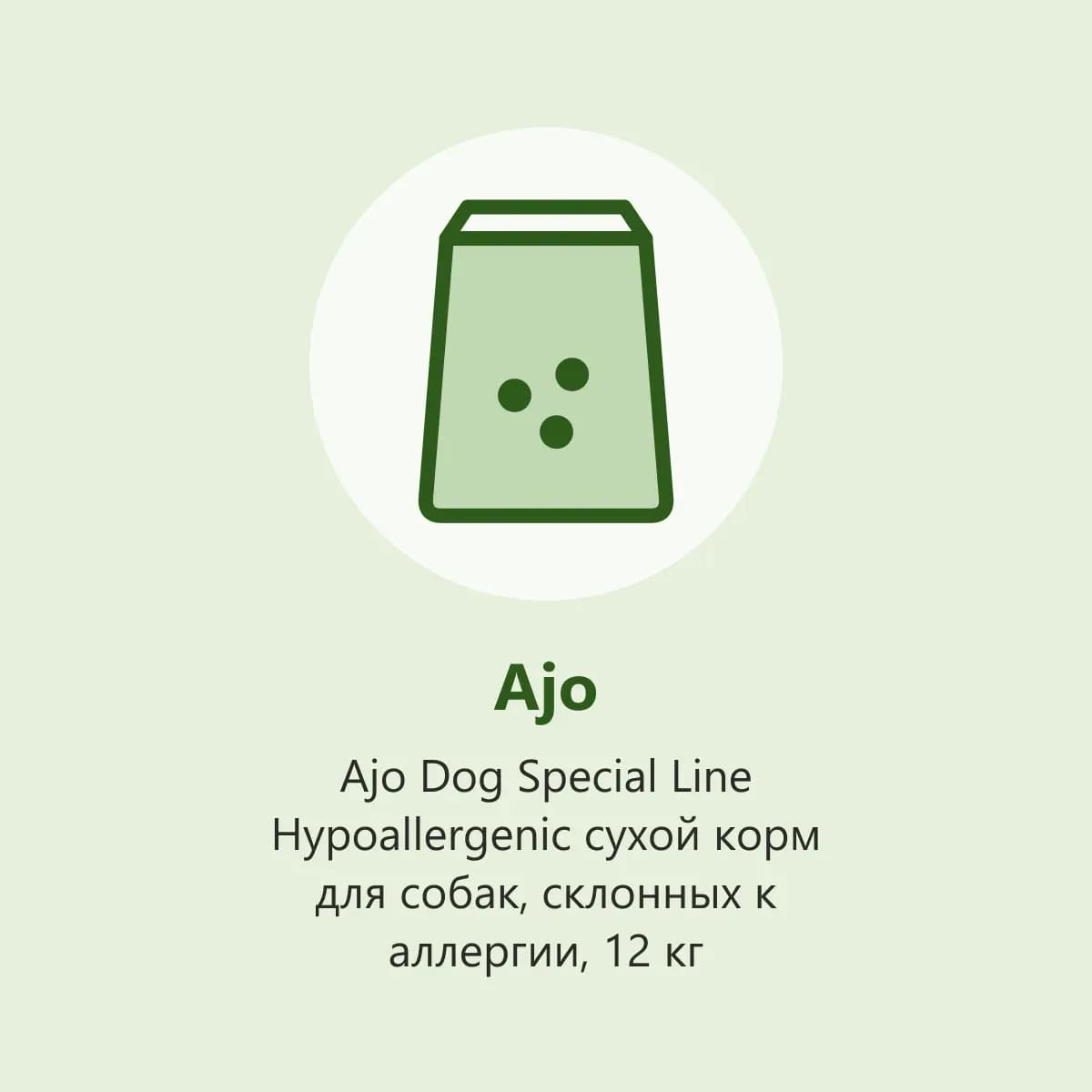 Ajo Dog Special Line Hypoallergenic сухой корм для собак, склонных к аллергии, 12 кг (фото-заглушка)